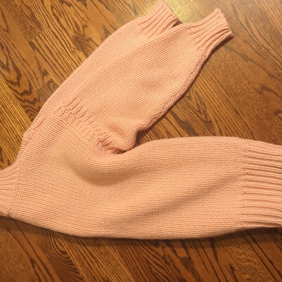 Cozy Pink mock Neck Sweater with Chunky Knit and Relaxed Fit sz M - Picture 7 of 10